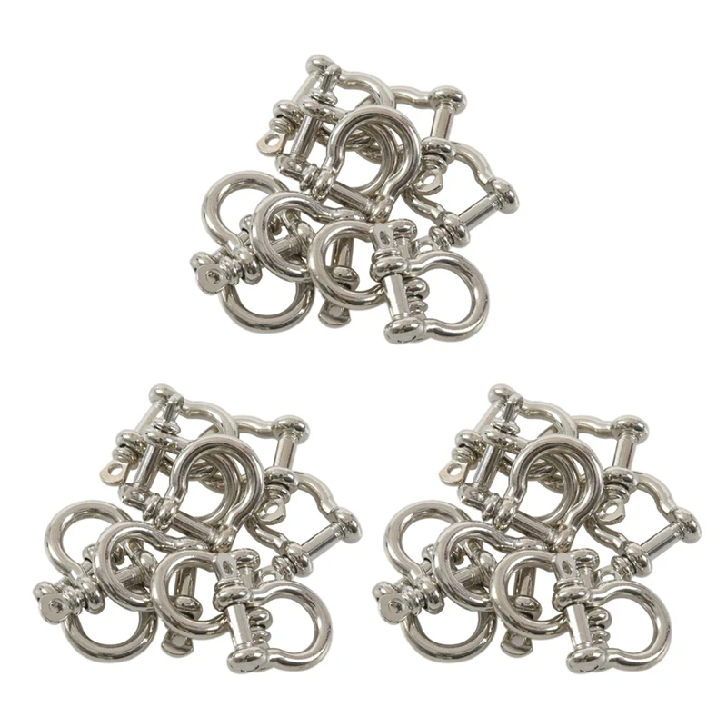 30 PCS O Shape Stainless Steel Anchor Shackle Outdoor Rope Paracord Bracelet Buckle