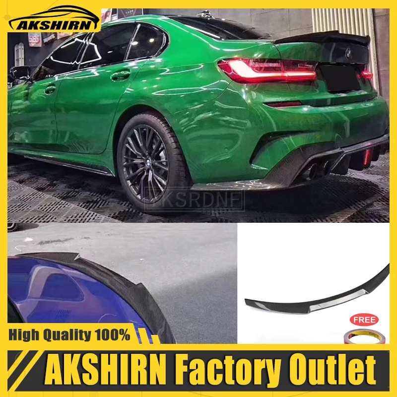 For G20 G28 Spoiler 2020-2021 BMW 3 series 320i 325li 328i Spoiler M4-S Carbon Fiber Material Car Rear Wing Color Rear Spoiler