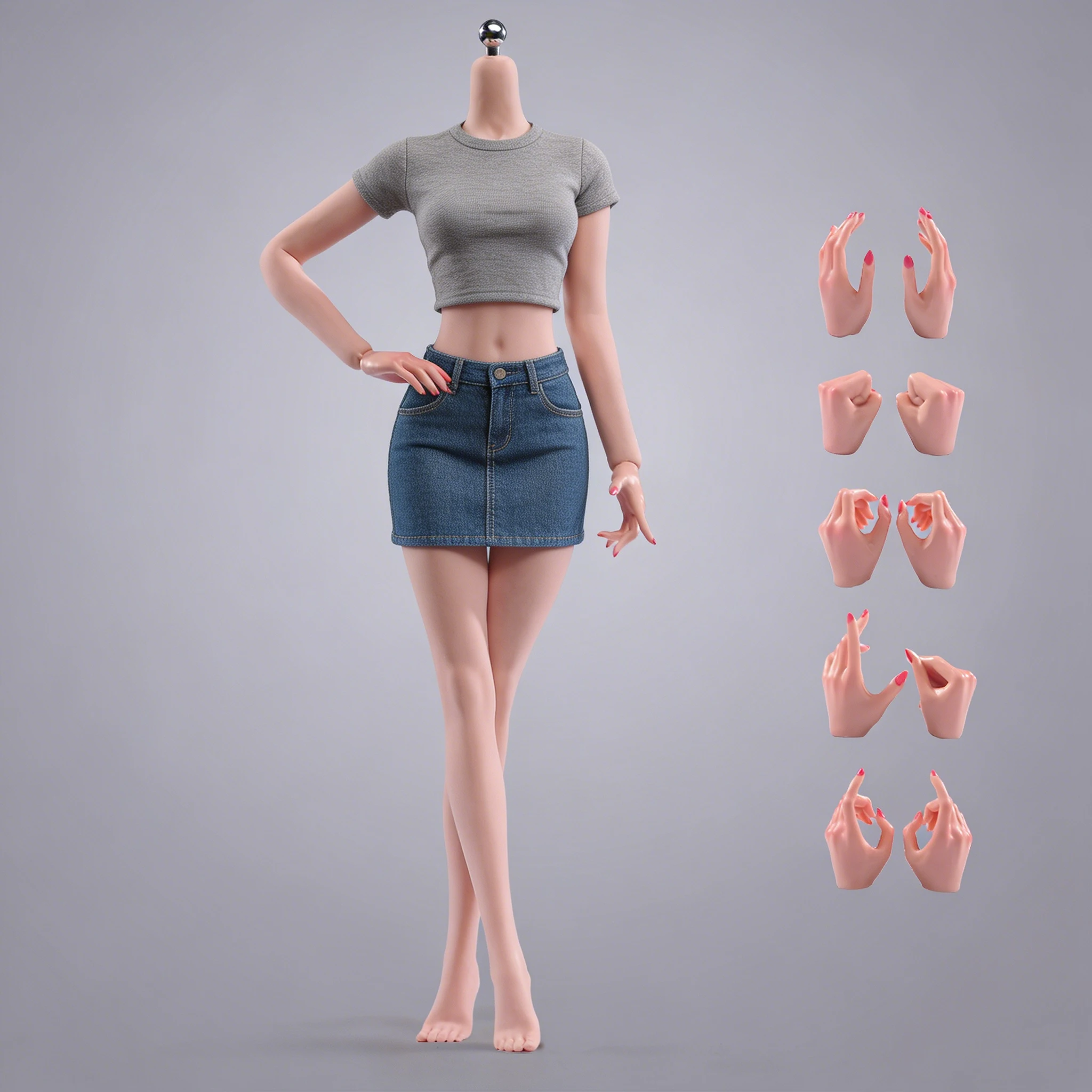 T307 T303 T302 AB001 1/6 Maßstab Weiblicher Körper mit Großen Brüsten Nahtloser Körper 12'' Super Flexibler Actionfigur-Körper Puppenmodell Spielzeug – Detail 17