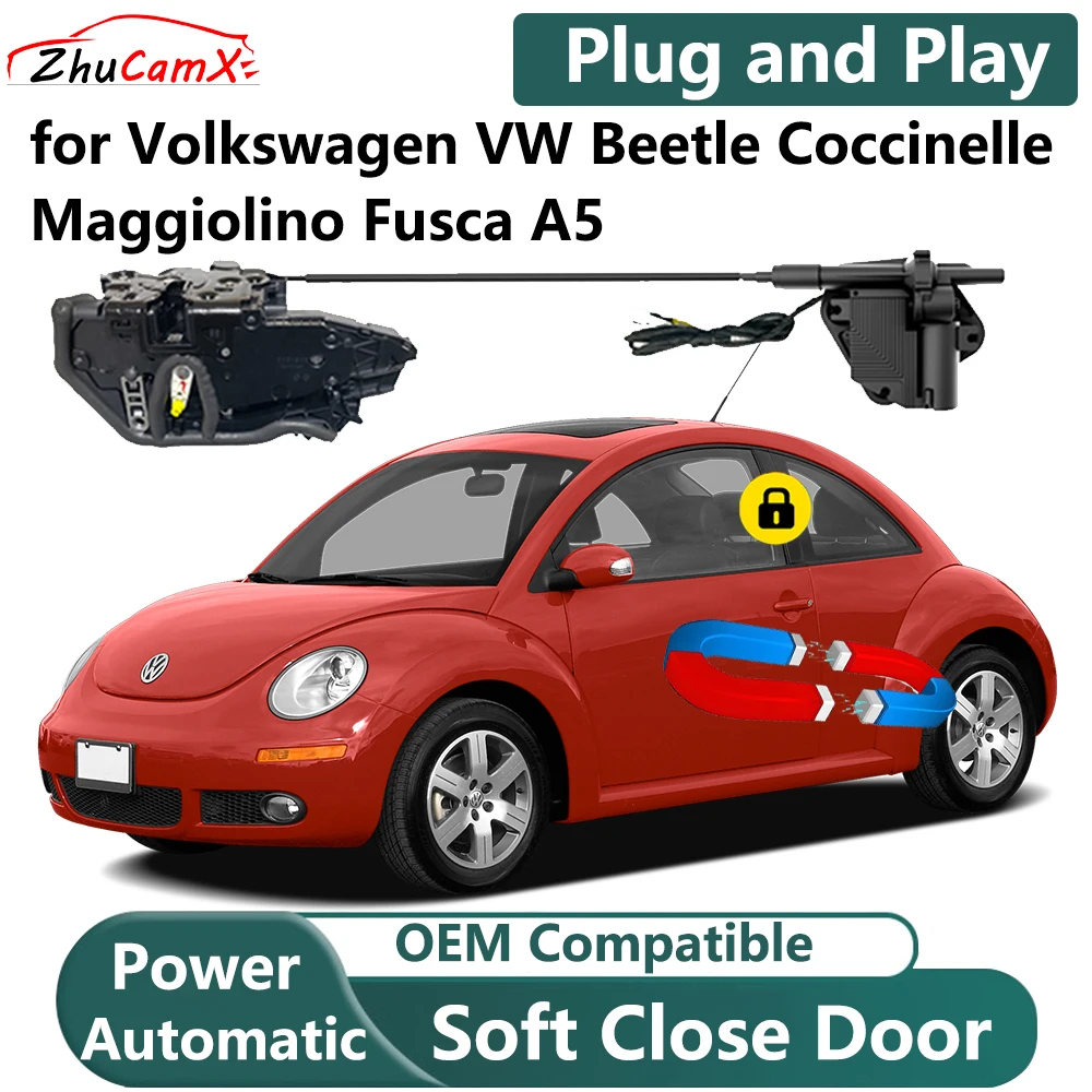

ZhuCamX for Volkswagen VW Beetle Coccinelle Maggiolino Fusca Car Electric Soft Close Door System Power Closing Door Latch Lock