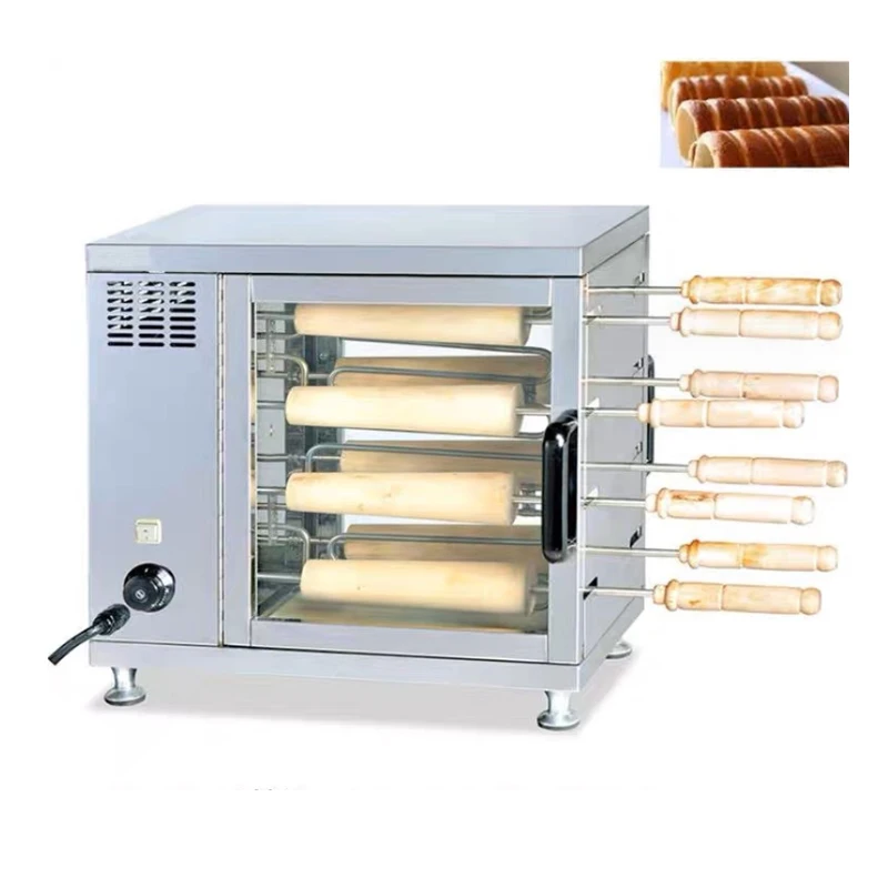 220v Automatic Chimney Bread Roll Maker Intelligent Digital Display Control 8pcs  Commercial  Bread Snack Baking Machine