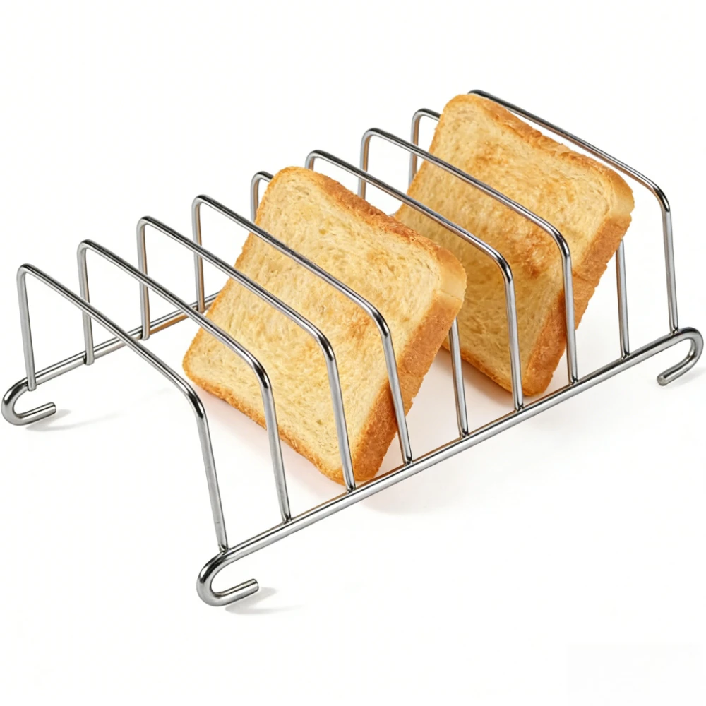 1pc Multifunctional Convenient Practical Stainless Steel Toast Rack For Home Kitchen Use With Air Fryer Baking Accessories
