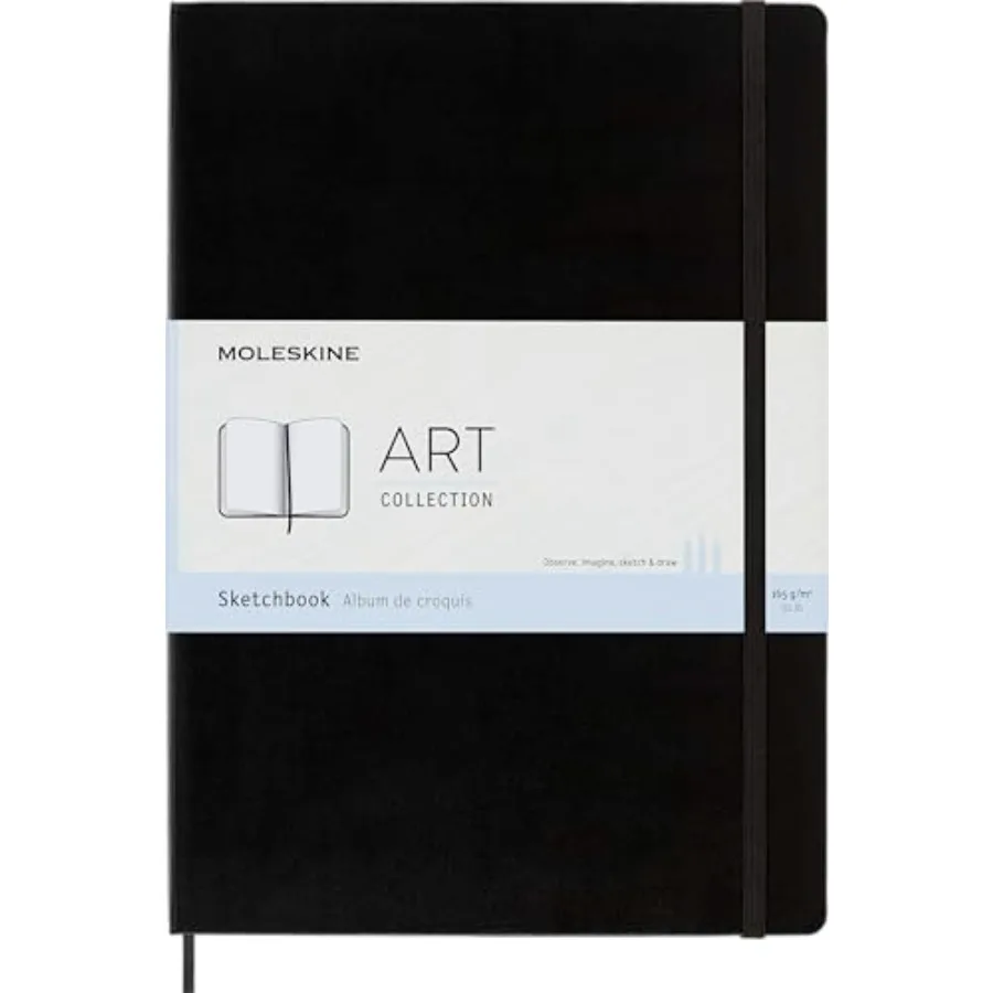 

Альбом для рисования с твердой обложкой, формат А4 (8,25 x 11,75 дюймов), без разлиновки, черный, 96 страниц