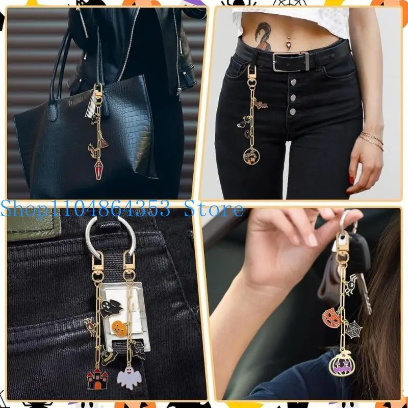 652f DIY Halloween Keyring Making Supplies 237pcs Metal Herbst Handwerksanhänger Set einschließlich gruseliger Charme – Detail 3