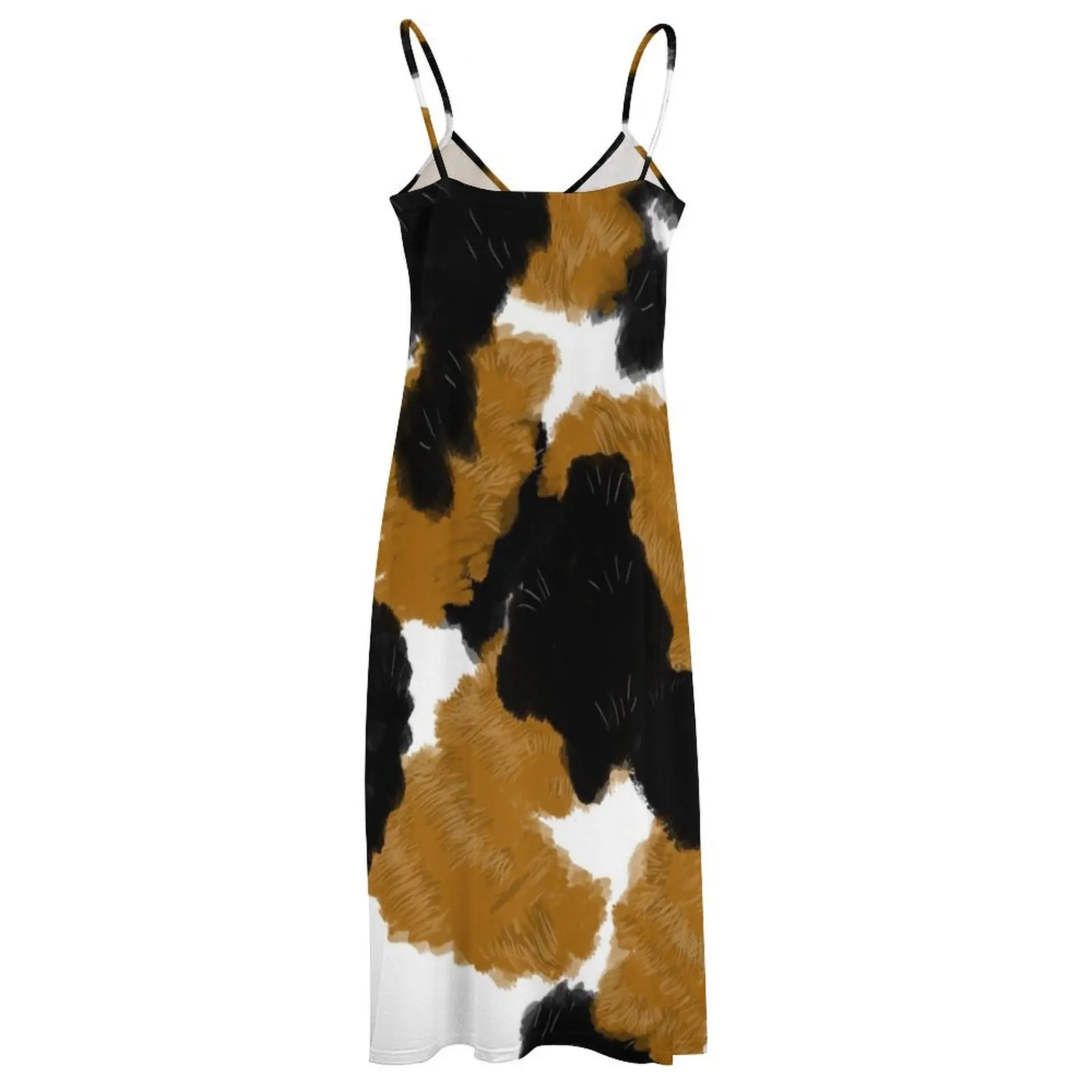 Calico Cat Fur Print Mouwloze lange jurk galajurken elegante jurken grote maten Zomerjurken voor dames Jurk