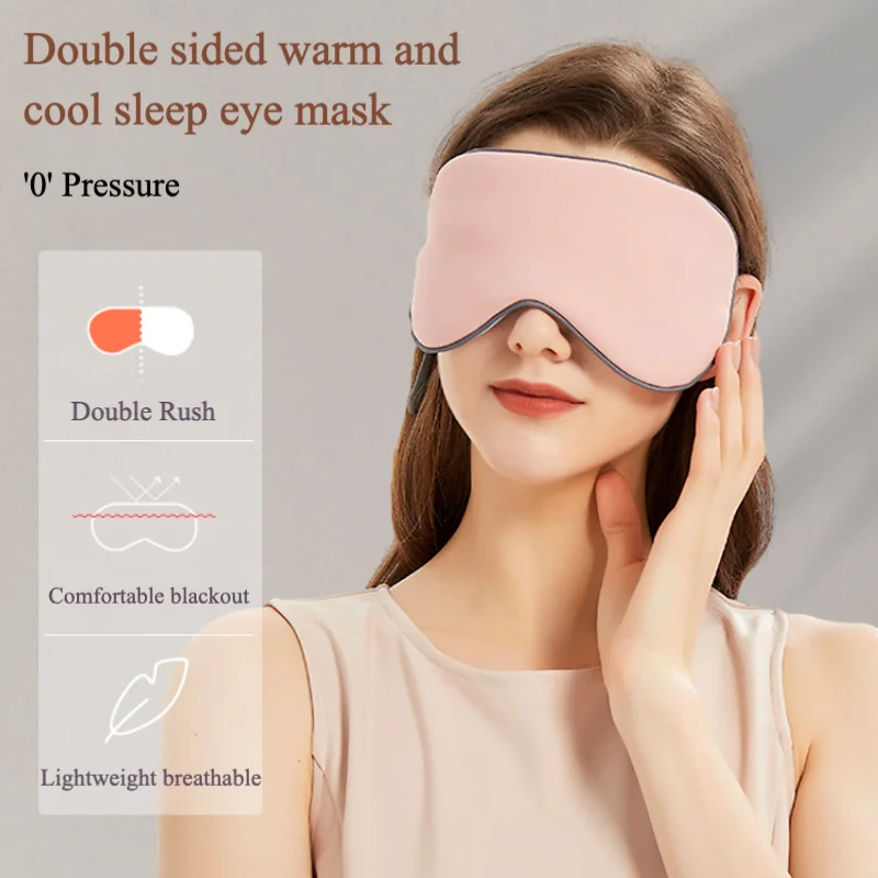 

Adjustable Ear Loop Sleep Eye Mask Double-Sided Warm Cool Minimal Design for Travel Trips Naps - Soft Silicone Good Sleep Helper