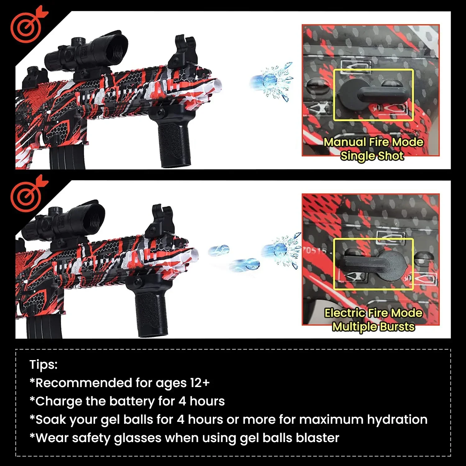 Pistola eléctrica de bolas de Gel para niños y adultos, pistola de juguete M416, ecológica, automática, con 10000 gafas de gota, juego al aire libre