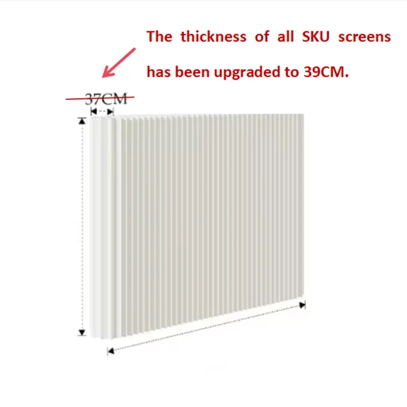 39cm Thick Customized Size White Brown Organ Paper Wall Screen Room Dividers Office Partition Removable Folding Baffle