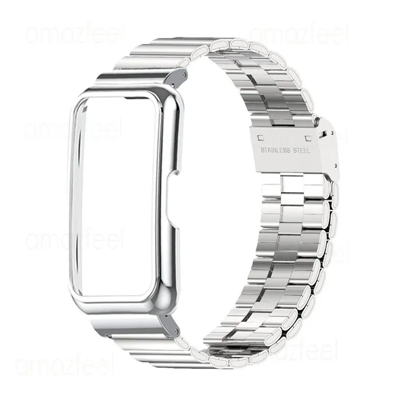 حافظة معدنية لهاتف هواوي باند 8 حامي سوار ساعة من الفولاذ المقاوم للصدأ لهاتف هواوي باند 7 6/شرف باند 7 6 إطارات غطاء سوار