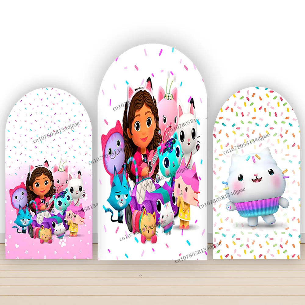 Arch Cover Gabby Dollhouse Backdrop Decoration Kid Girls Birthday Party Background White Cat Photo Studio Props Banner Supplie