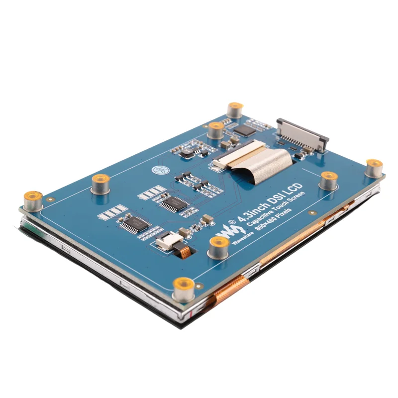 Waveshare Display LCD DSI da 4,3 pollici per Raspberry Pi 4B/3B+/3A+/3B/2B/B+/A+ Monitor touch screen capacitivo IPS 800X480-N36R