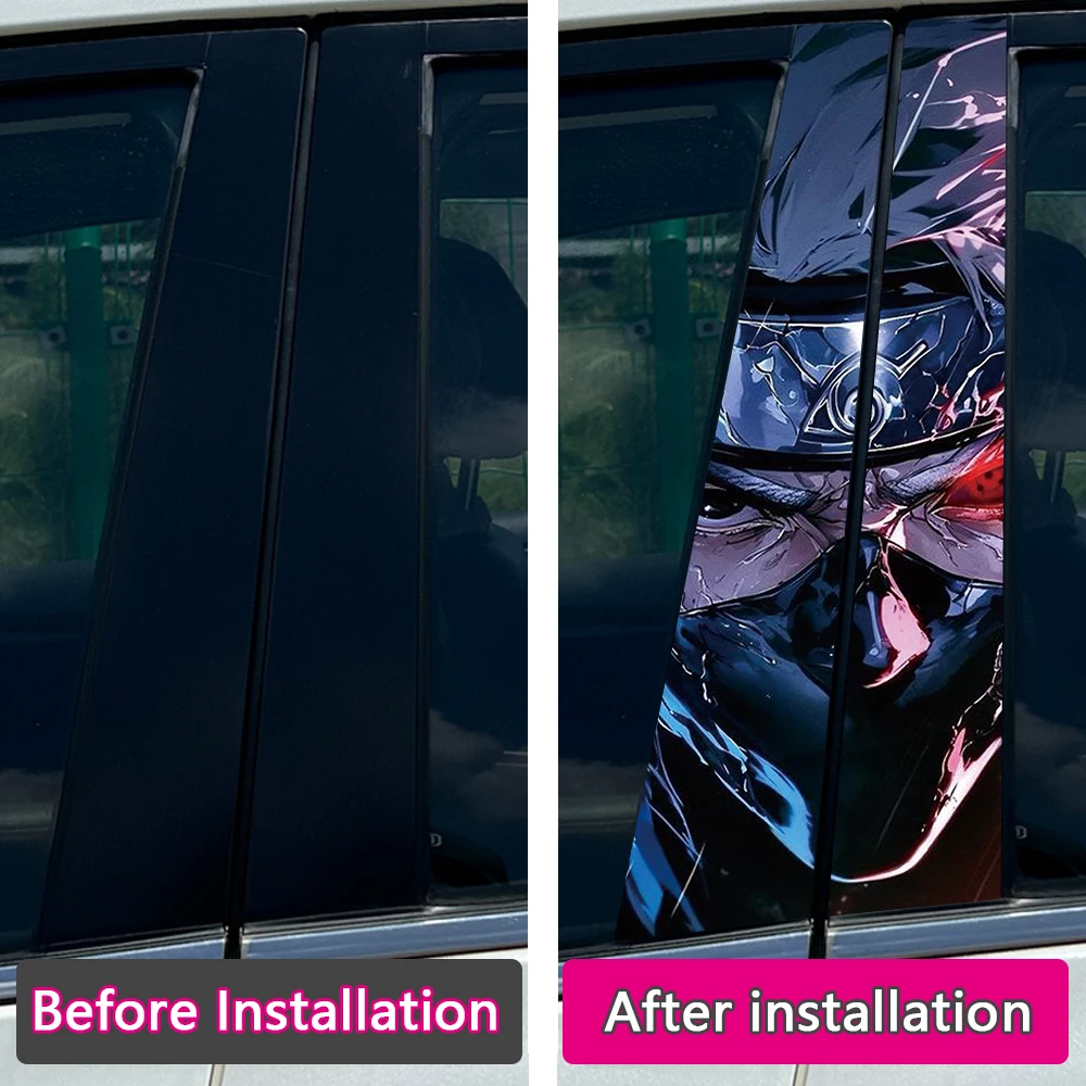 JDM أنيمي بوي ملصقات السيارات DIY بها بنفسك سيارة B-عمود غطاء الخدوش مقاوم للماء دائم الكرتون السيارات الديكور السيارات شارات الحيوانات الأليفة #3