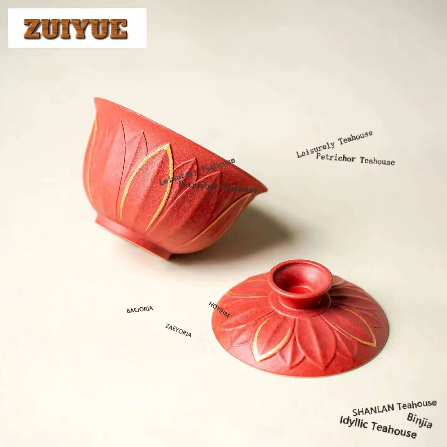 120ml Relief Lotus Petal Gold Drawing Gaiwan Vintage Tea Tureen Tea Bowl With Lid Kit Tea Maker Cover Bowl Tea Items Decoration