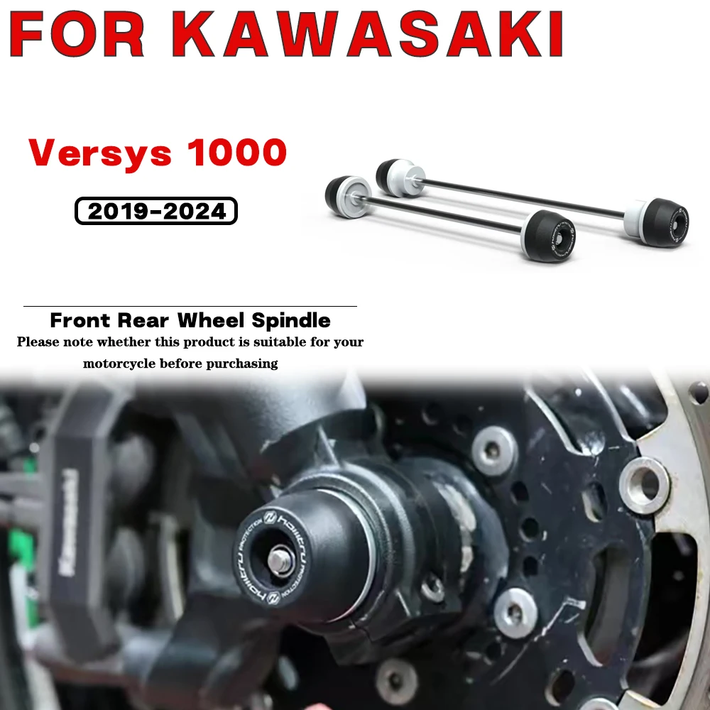 For KAWASAKI Versys 1000 2019 2020 2021 2022 2023 2024 Motorcycle Front Rear Wheel Spindle Crash landing Protection