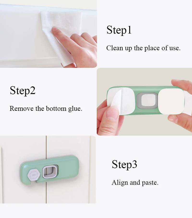 3Pcs Home Refrigerator Lock Fridge Freezer Door Catch Lock Toddler Kids Child Cabinet Safety Lock For Baby Safety Child Lock