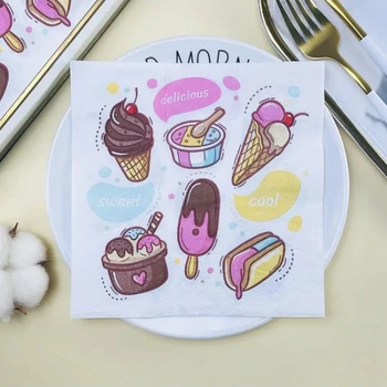 10/20pcsn גלידת שקית גלידת נייר מפיות נייר צבעוניות מפיות נייר נייר נייר ציור 33