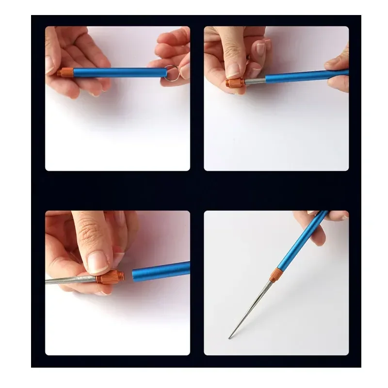 1PC NEW Matte Mini EDC Knife Sharpening Rod Stainless Steel Emery Plated Emery Is Not Easy To Wear Fishing Hook Sharpener