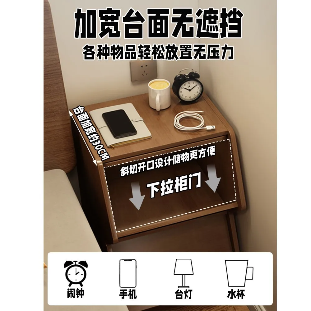 Solid wood bedside table Mini small bedroom Bedside table Simple modern shelf Home