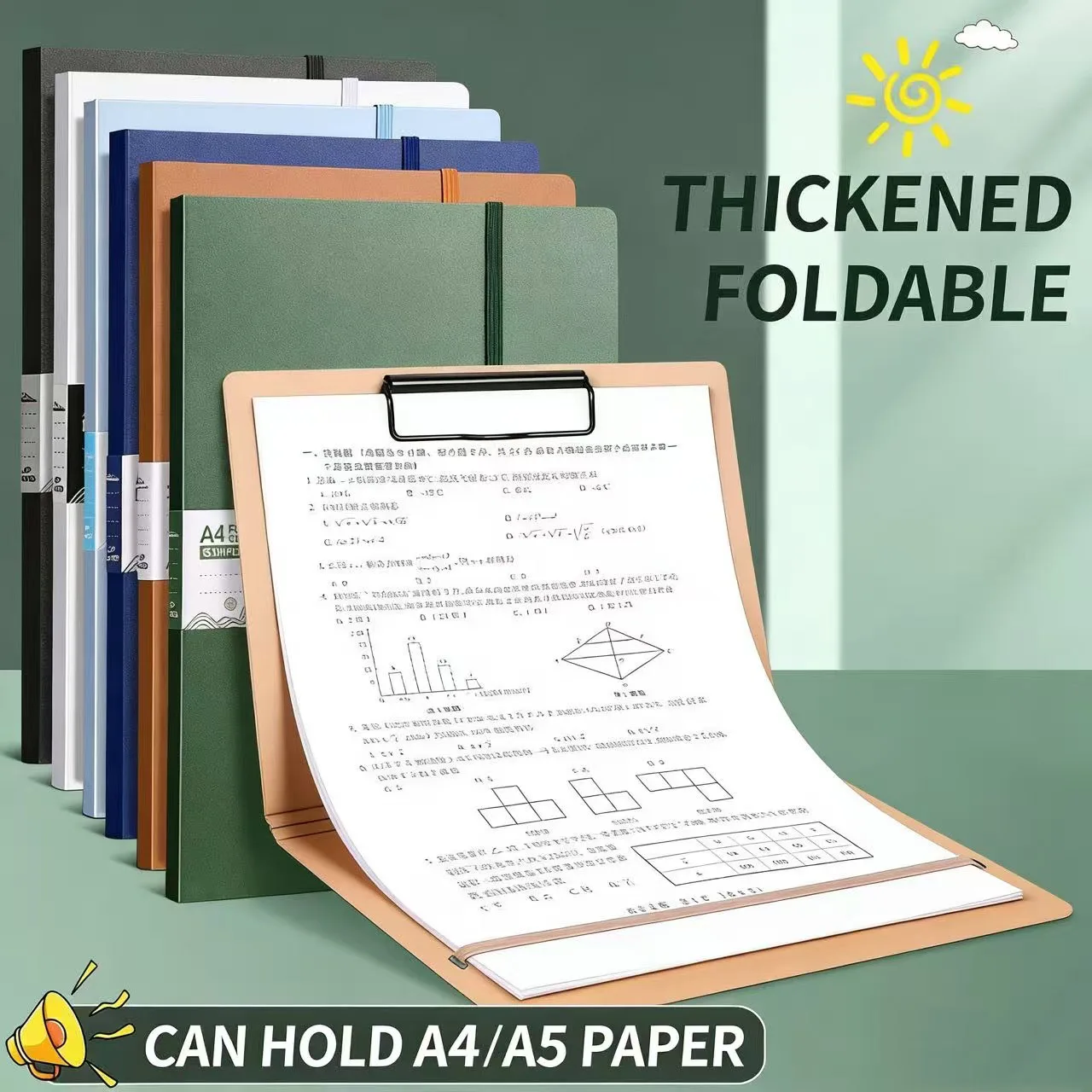 1pc Foldable File Folder with Dual Shoulder Straps - Portable Document Organizer for Office & School Use, Secure Closure