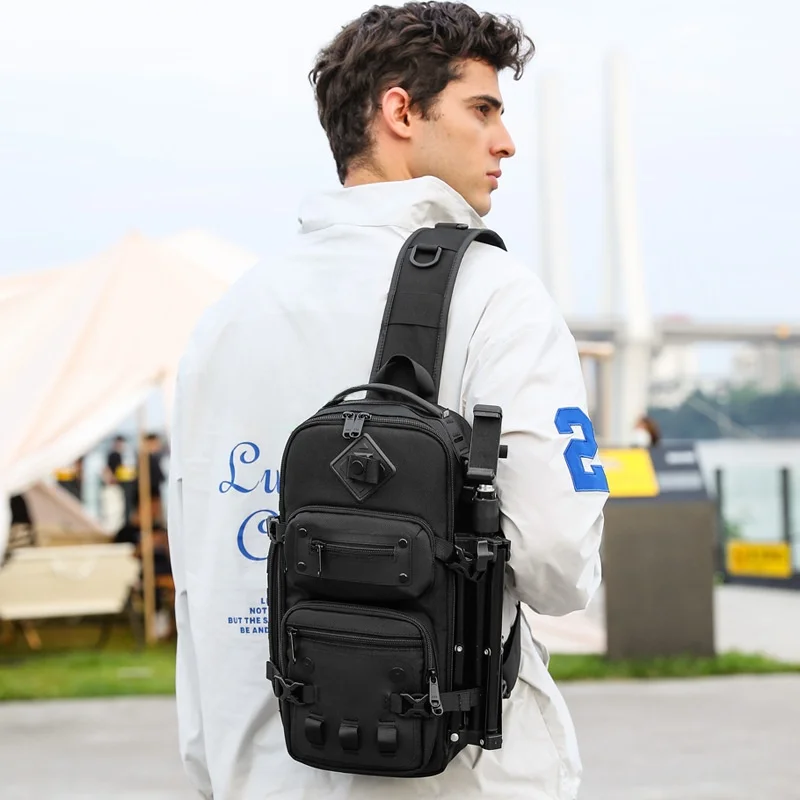 new-ozuko-men's-crossbody-bag-large-capacity-waterproof-multi-functional-tactical-single-shoulder-bag-sensation-chest-bag