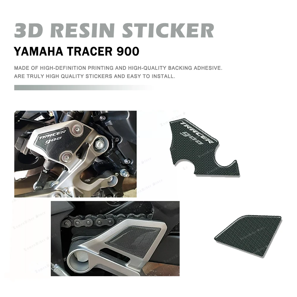 For YAMAHA TRACER 900 Motorcycle Accessories 3D Resin Sticker Guards Heel Pad Protective Sticker