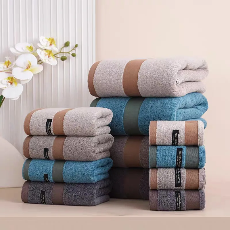 Simple and Solid Colored Thick Absorbent Adult Face Towel for Home Use Soft Men's Shower Towel Five-star Hotel Specific Towel