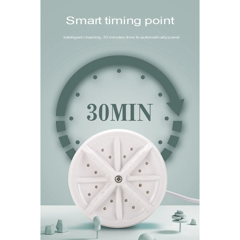 2X Mini Washing Machine Portable Ultrasonic Dishwasher With USB Data Cable Powered For Personal Laundry Camping RV Trip