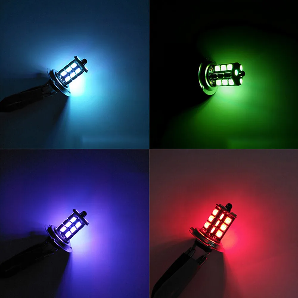 2x RGB H11 H9 H8 5050 27SMD سيارة العلوي الضباب ضوء LED المصباح الكهربي التحكم عن بعد #5
