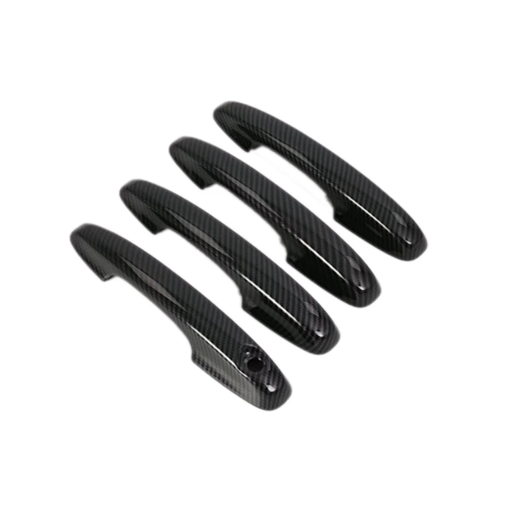 

4Pcs Carbon Fiber Car Exterior Side Door Handle Frame Cover Trim Without Smart Hole for Ford Focus 2019 2020 2021