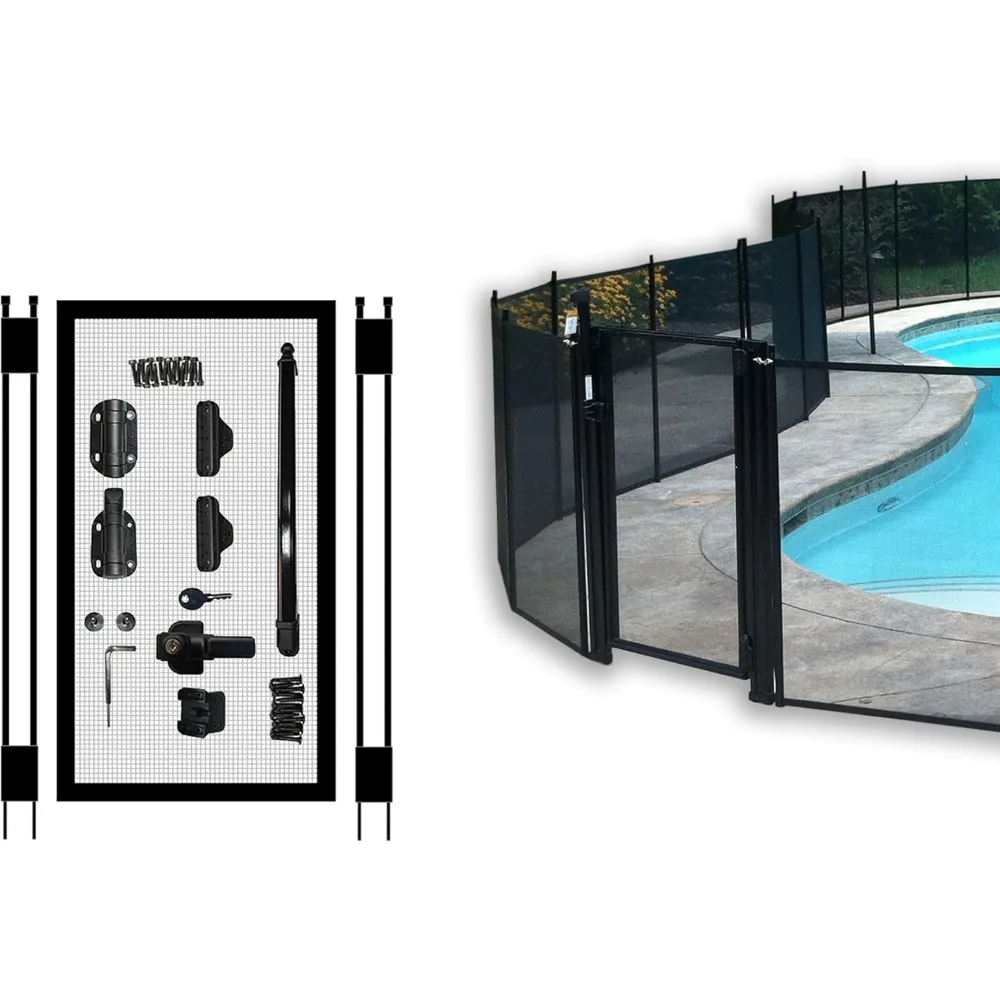 

Pool Fence DIY by Life Saver Self-Closing Gate Kit, Black (Pack of 1)