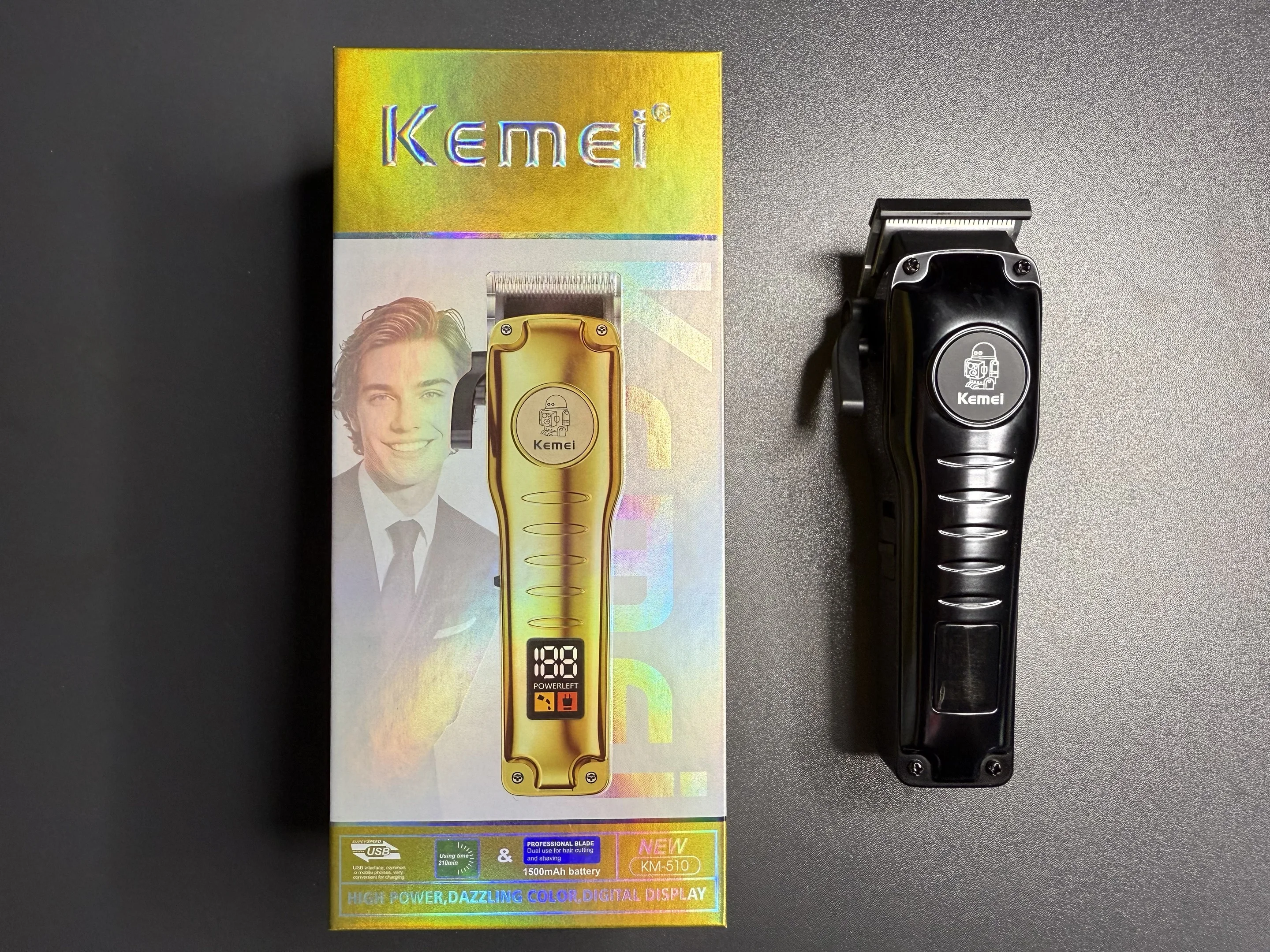 

Kemei 510 Portable Travel Electric Hair Clippers Men Rechargeable Cordless Hair Cutting Machine Beard/Hair Trimmer Carving Tool
