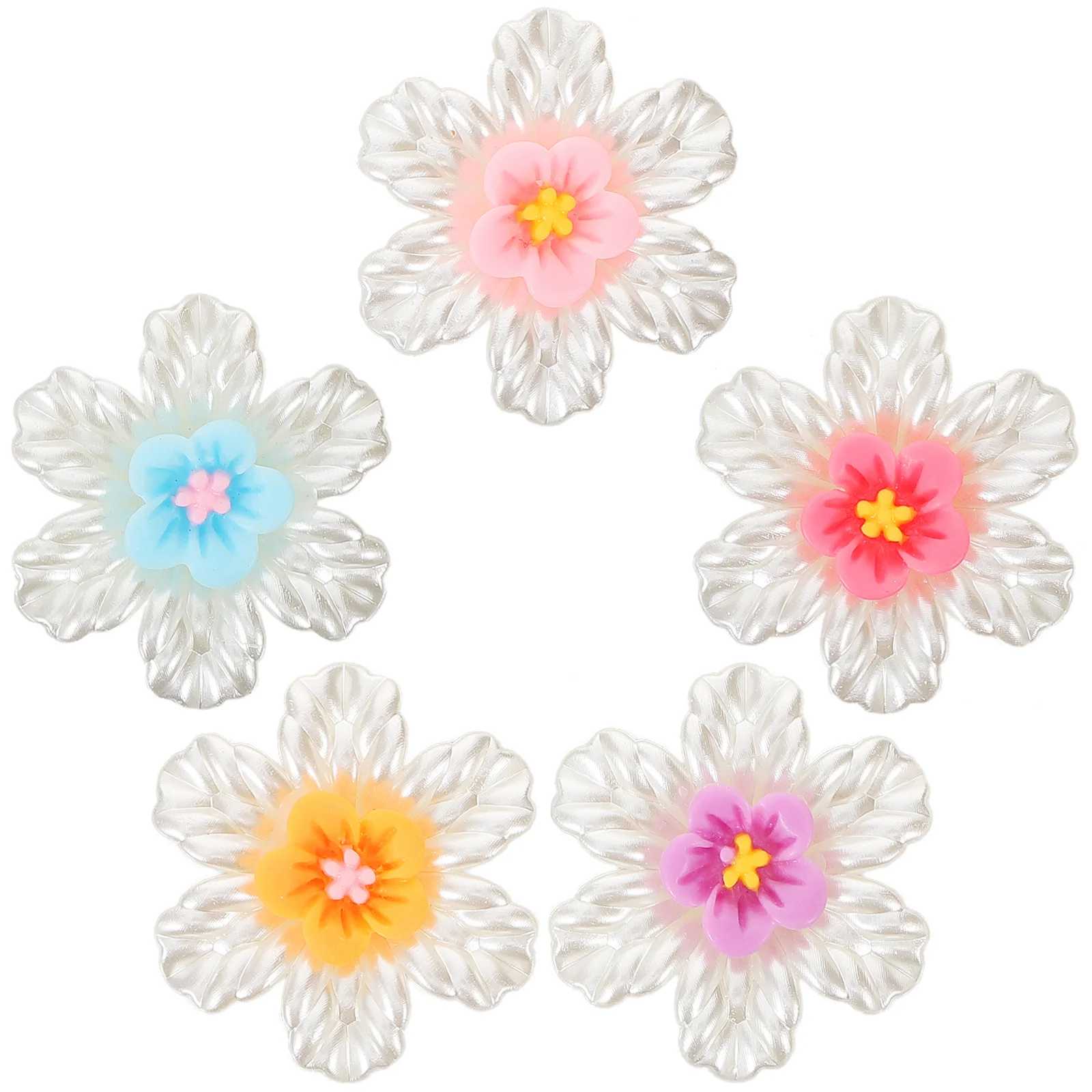 

5 pcs Dashboard Flowers Small Resin Flower Car Decor For Women Mini Dashboard Ornament Car Accessories Decorations