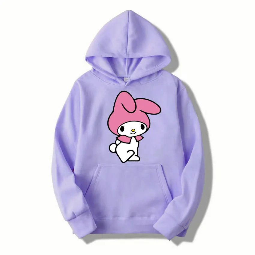 My Melody Cartoon Anime Women Pullover Tops Spring Autumn Men Hoodie 2024 New Fashion Pink Sports Couple Sweatshirt Clothes