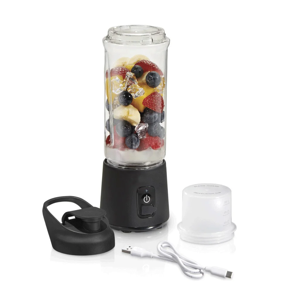 

Blend Now Portable Cordless Blender, USB Rechargeable, 16 oz. Jar with Travel Lid, Black, 51180