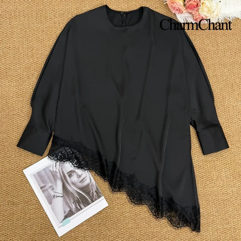 Elegant Y2K Style Women's Blouse in Silk