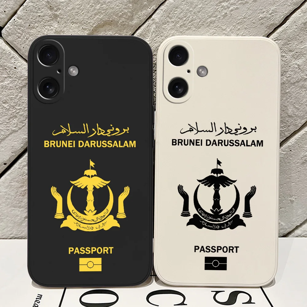 Brunei Passport Phone Case for iPhone 16 15 14 13 12 11 Pro Max Mini X XR XSMax 8 7 6 6S Plus Soft Silicone Back Cover