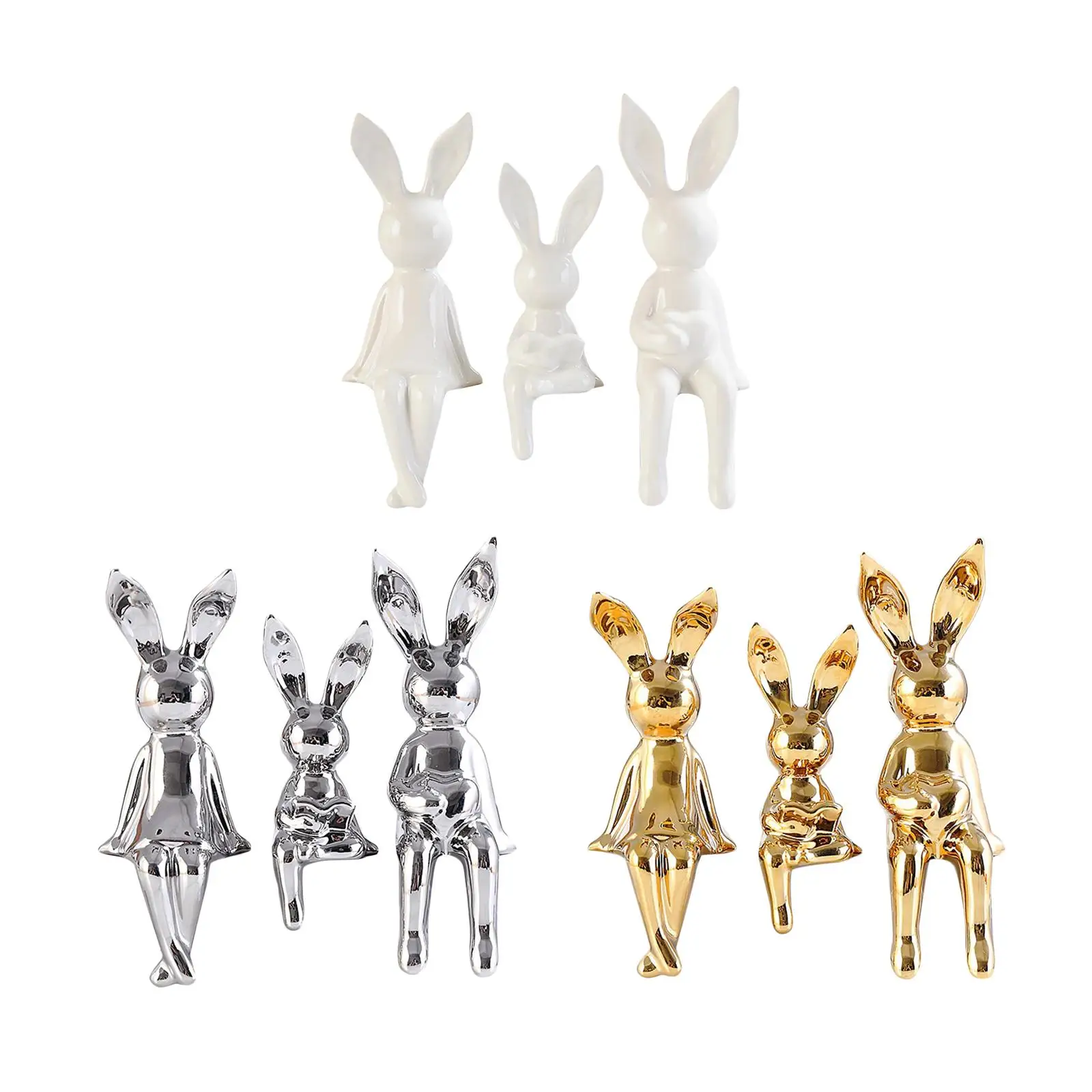 3Pcs Rabbit Family Statues Figurines: تقييم ونصائح للاستخدام في المنزل والديكور