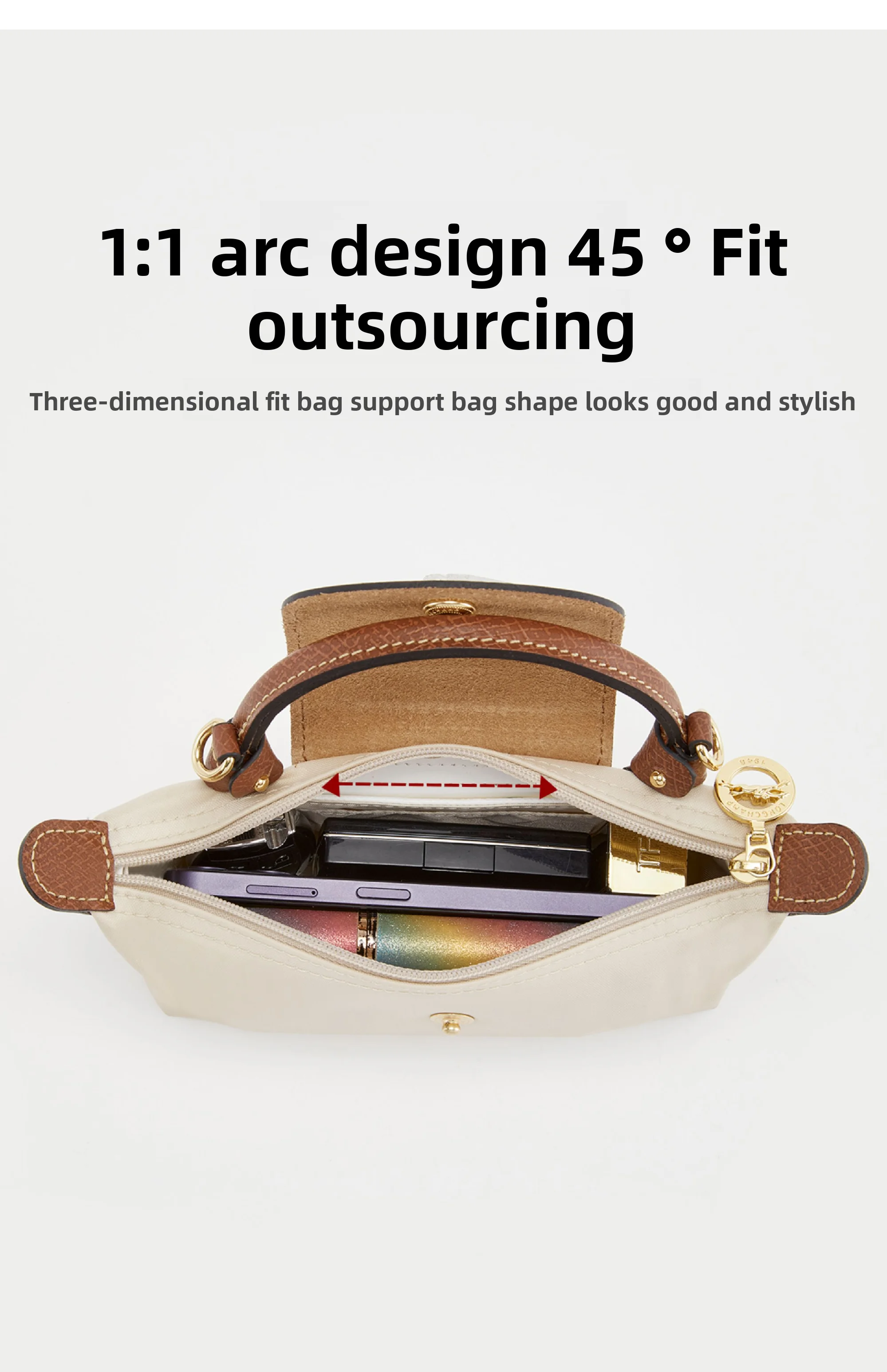 Bag Organizer Insert For Longchamp Mini Dupont Paper Bag Insert Storage Lightweight Bag Support Waterproof Bag Accessory