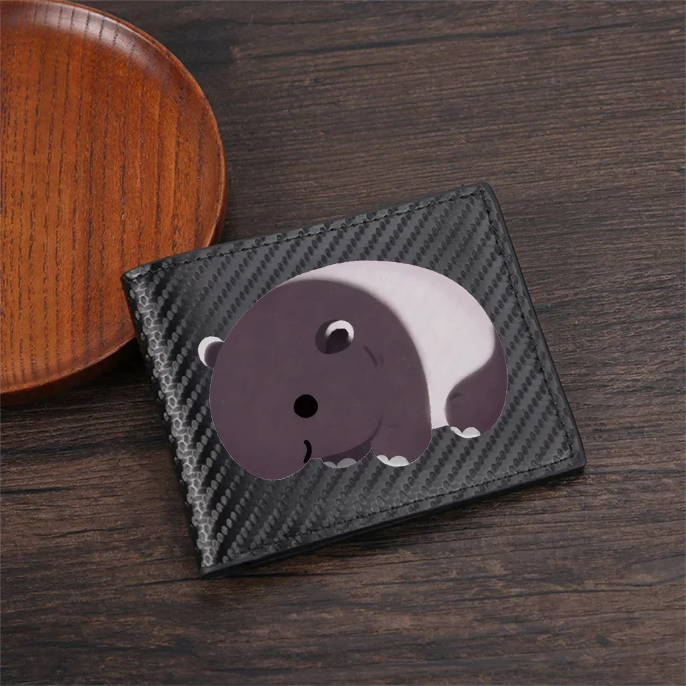 Round cute animal simple shadow lovely Men's Wallets Simple Business Modern Stylish Printing Design Gifts For Father Boyfriend C