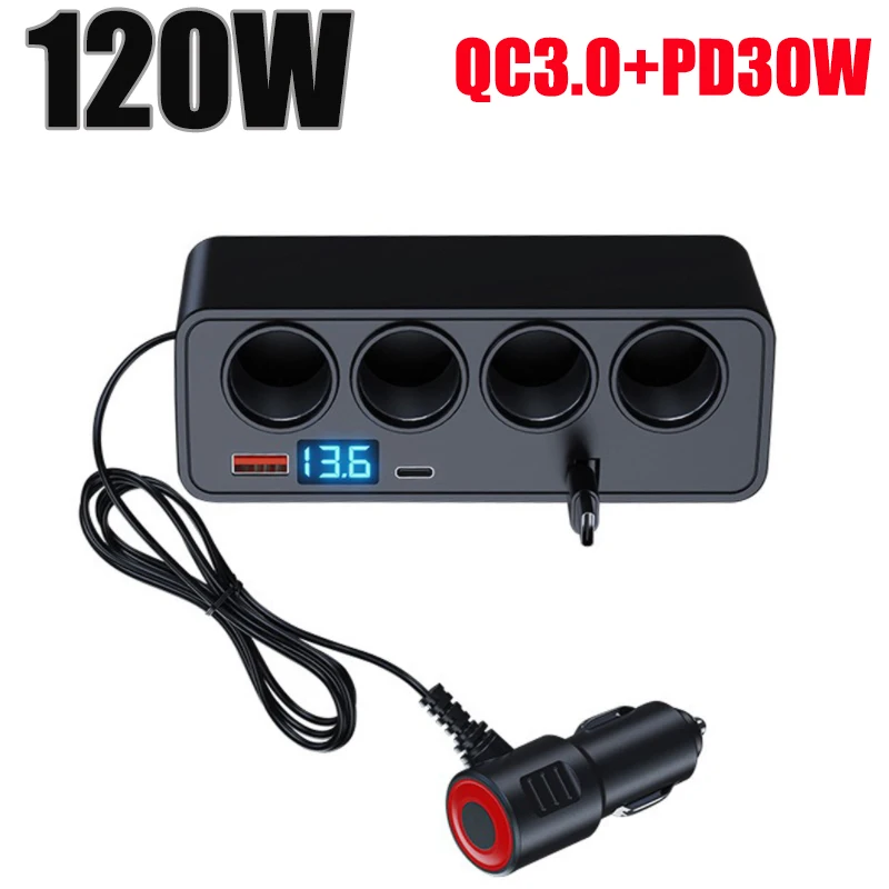 yZ[z120W ԗp[dA_v^[ 4 \PbgԗpVK[C^[ QC3.0+PD }[dԗp 12V/24V vORZg d\t