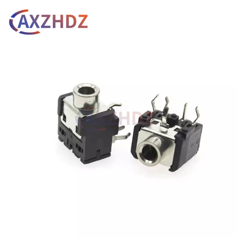 10PCS PJ306 3.5mm Female 5 Pin Audio Connector With Nut DIP Stereo Headphone Jack PJ-306 Audio Socket Dual-channel