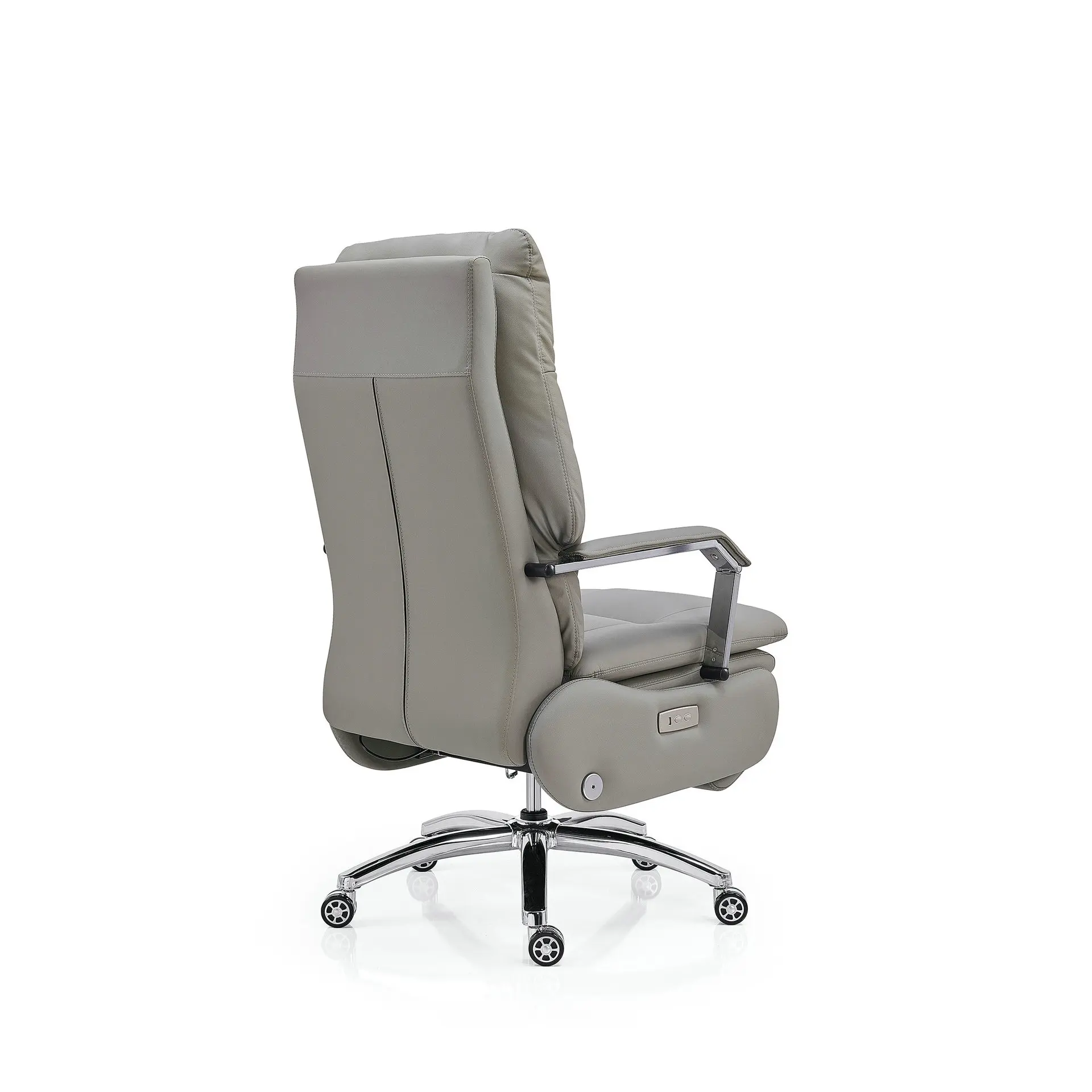 

# Luxury Leather High-back Executive Chair Wooden Frame Armrests Adjustable Height Swivel Reclining Suitable for Lunch Break