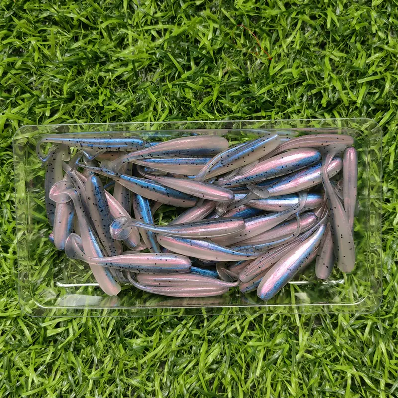 50PCS Micro Soft Fishing Lures 0.35g/35mm T-tail Worm Lure Small Artificial Bait Jig Wobblers Bass Pike Fishing Tackle - Image 9