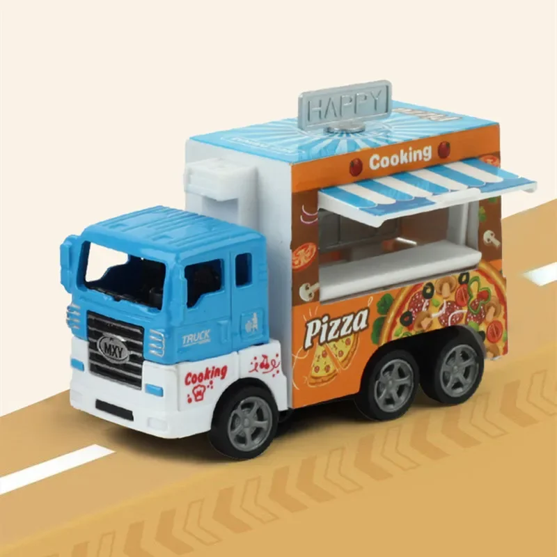 Cute lega Dessert Truck Toys 8CM Cooking Ice Cream Pizza Hamburger Pull-back modello di auto giocattoli decorazione ornamenti per bambini adulti