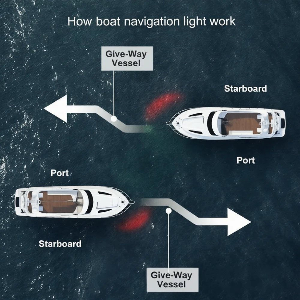 12V Marine Boat Navigation Light Red Green Signal Lamp For Yacht Port Starboard Side Waterproof Light