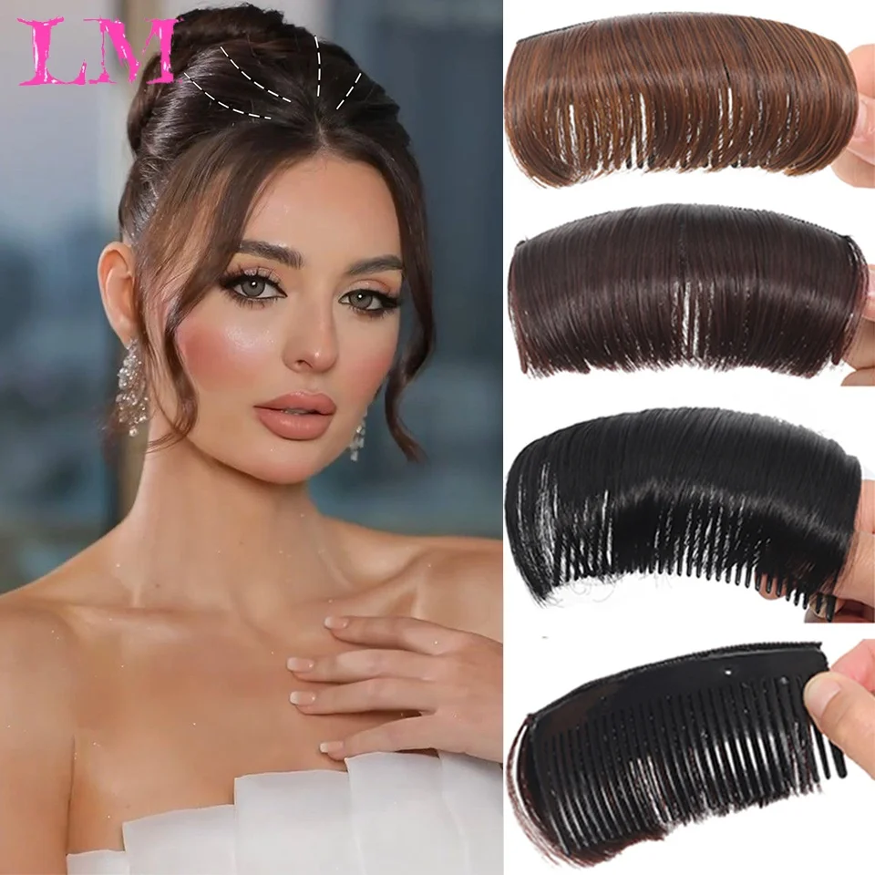 LM Synthetic Hair Bun Invisible Comb Wig Clip Styling Adds Hair Volume Hair Pads Simple Monochrome Hair Accessor Women's