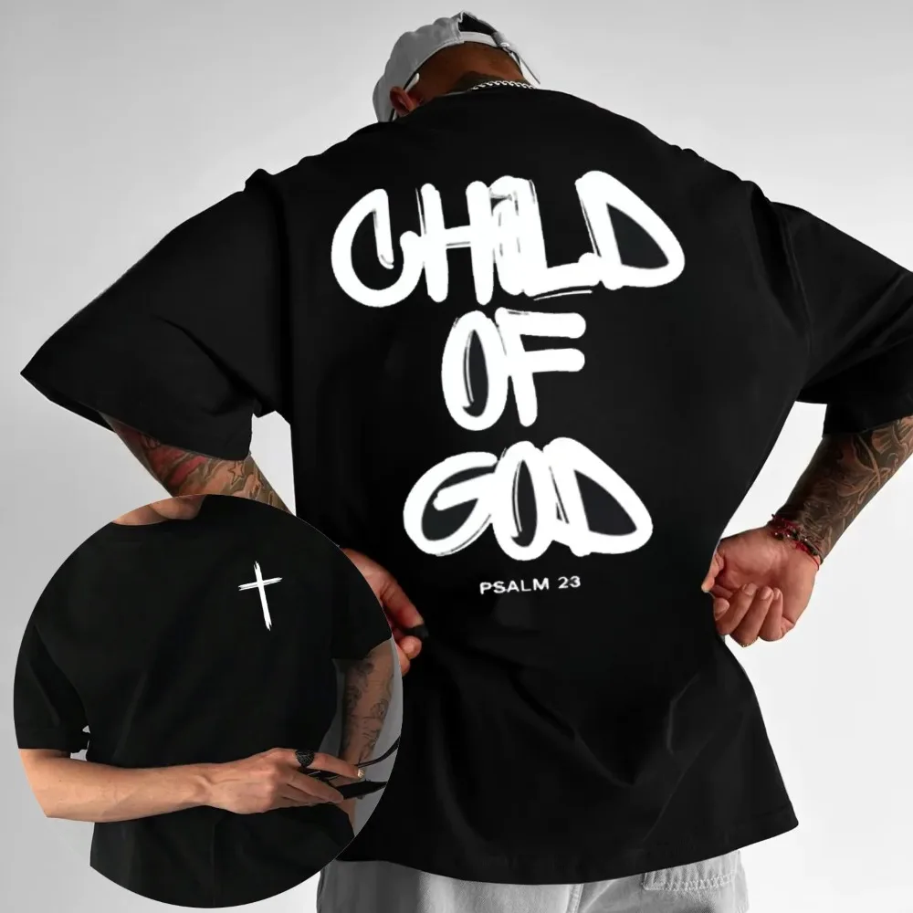 Nouvelle édition d'été T-shirt homme motif Jésus doctrine chrétienne 100% coton style décontracté ample tendance rétro urbaine polyvalent