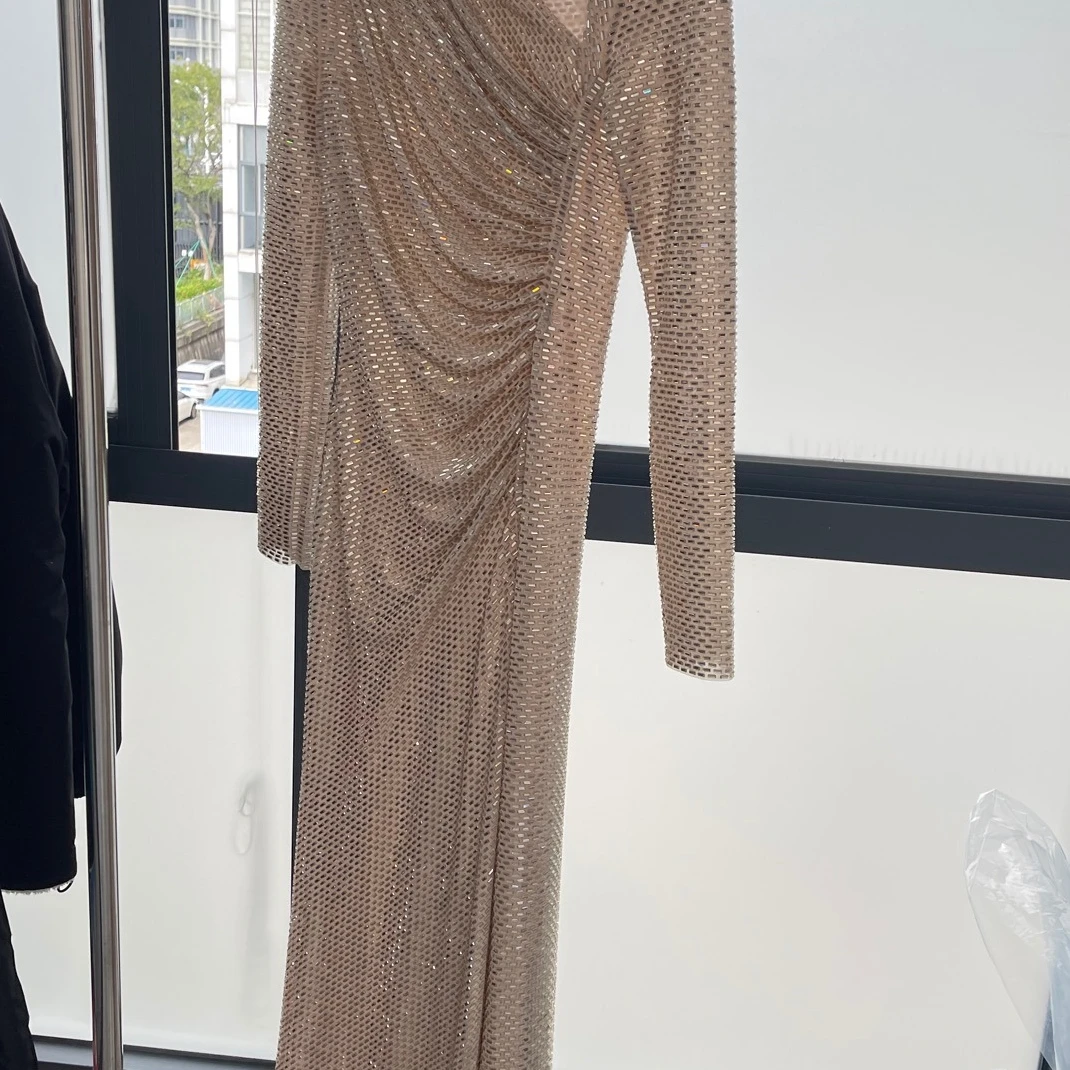 

2025 New High Quality Sweet Brown Long Sleeve Midi and Mini Dresses Women