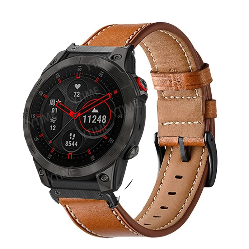 

Ремешок кожаный для Garmin Fenix 7X 6X Pro 5X Plus Тактический 7 Pro, быстросъемный удобный для наручных часов, 26 мм