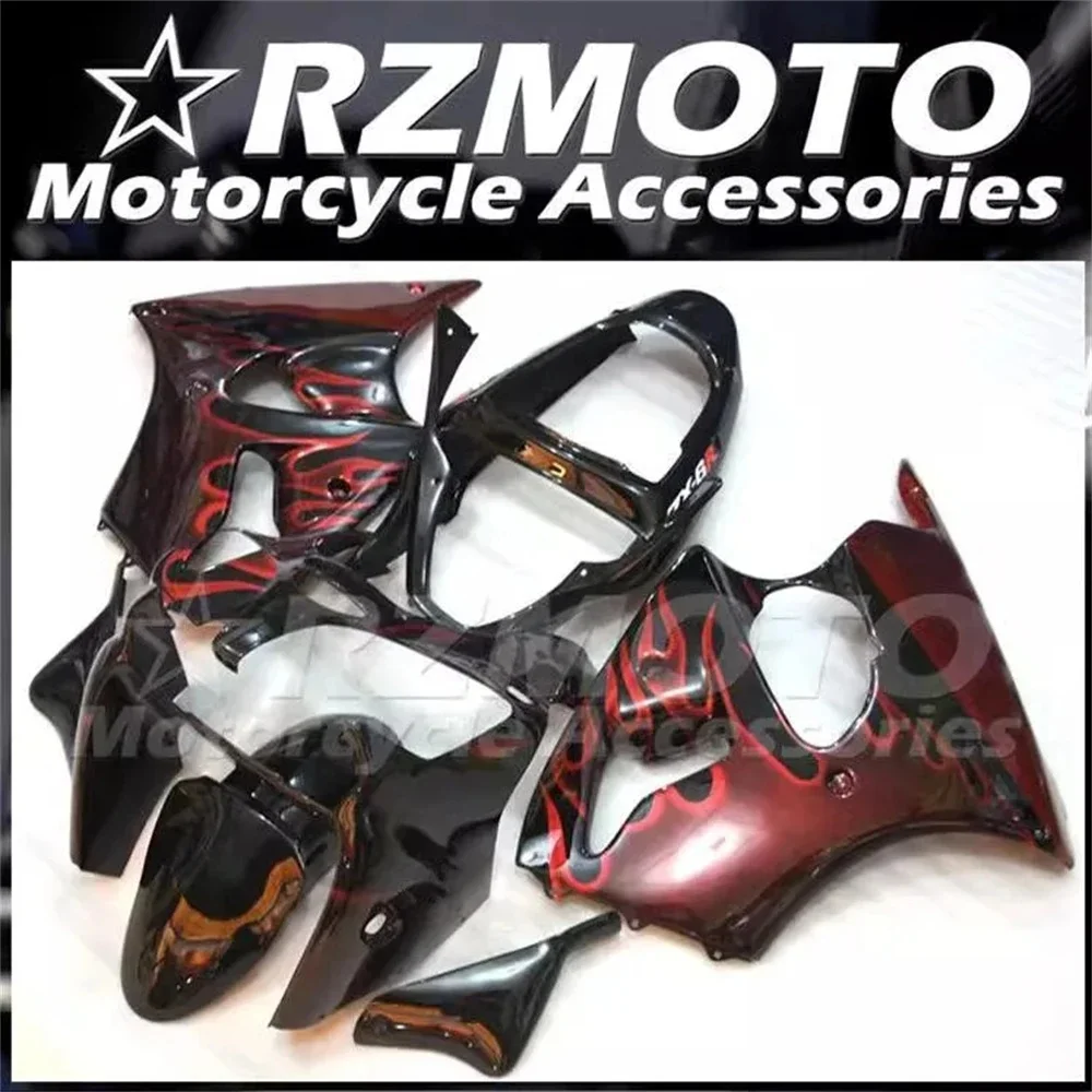 

4Gifts New ABS Fairings Kit Fit For KAWASAKI ZX-6R 2000 2001 2002 00 01 02 Bodywork Set Custom Red Flame